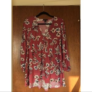Pink Floral Tunic Top